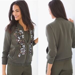 NWOT - Chicos olive sequin bomber jacket